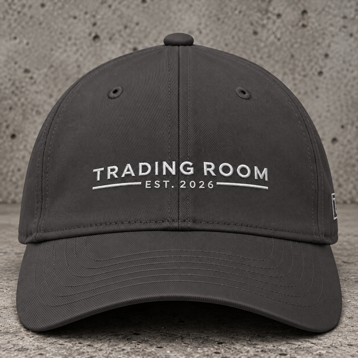 Trading Room embroidered cap in charcoal
