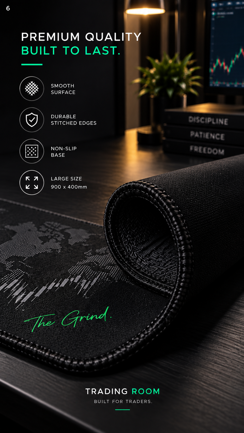 THE DESK trading desk mat detail by TradingRoom